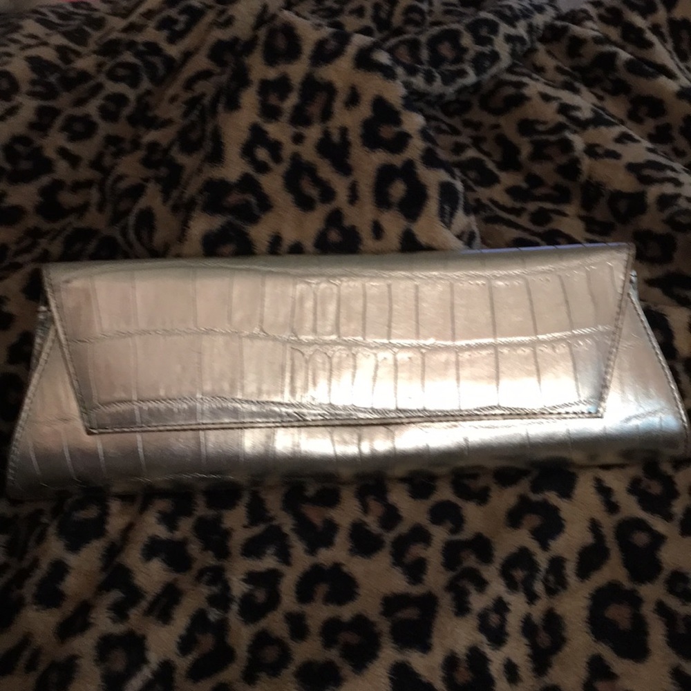 Kenneth Cole Leather Bag.  Pewter/Silver